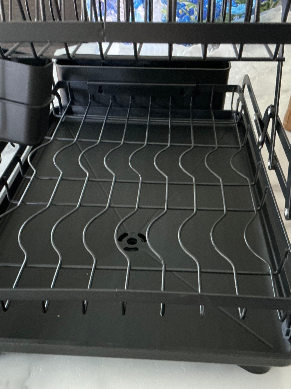 2 Tier Over The Sink Dish Drying Rack Stainless Steel Kitchen Dish Drainer Black
